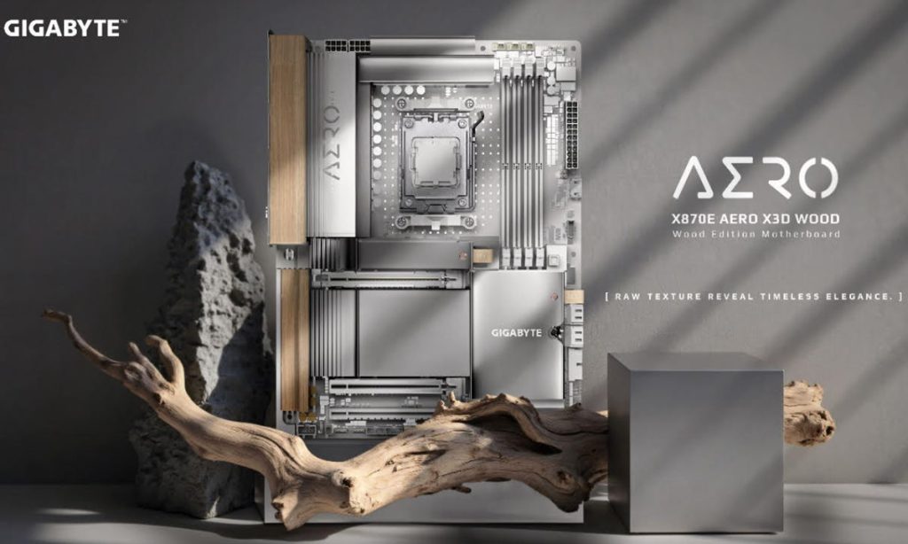 GIGABYTE удивляет добавлением дерева и кожи к материнской плате X870E AERO X3D WOOD