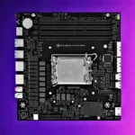 В этой материнской плате графический слот PCIe 16x заменен на пару кабельных разъемов